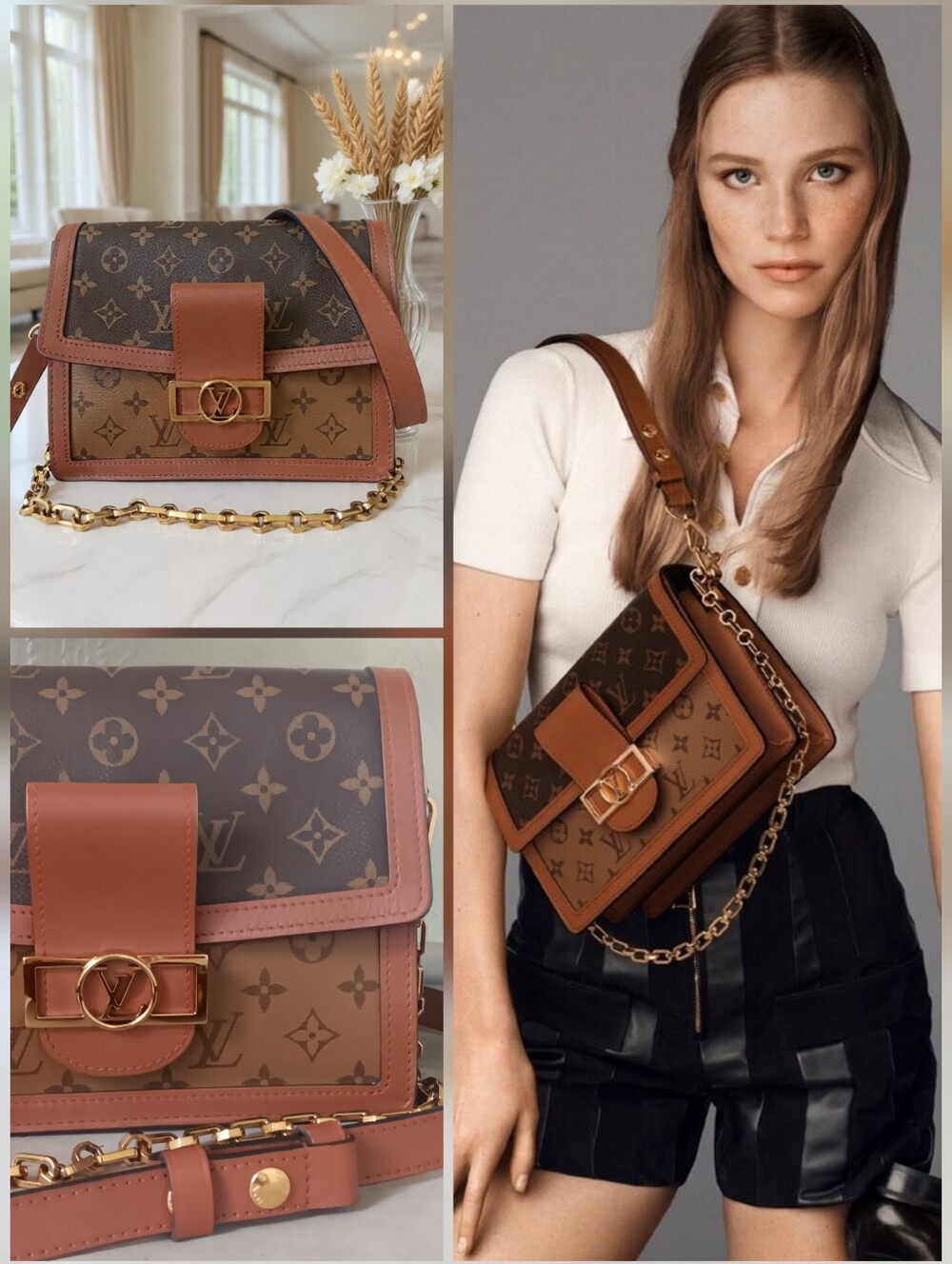 Louis Vuitton Dauphine MM Monogram Reverse Canvas EUC ✨️MSPR $4150